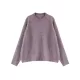 Simple Loose Long Sleeves Round-Neck Sweater Tops Pullovers