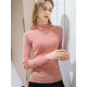 Simple Long Sleeves Skinny Keep Warm Solid Color High-Neck Pullovers