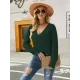 Casual Long Sleeves Solid Color V-Neck Sweater Tops