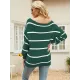 Long Sleeves Striped Off-The-Shoulder Sweater Tops