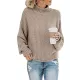 Casual Long Sleeves Solid Color High-Neck Sweater Tops