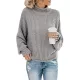 Casual Long Sleeves Solid Color High-Neck Sweater Tops