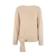 Casual Loose Long Sleeves Tied Solid Color Off-The-Shoulder Sweater Tops