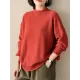 Casual Loose Long Sleeves Solid Color High-Neck Sweater Tops