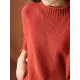 Casual Loose Long Sleeves Solid Color High-Neck Sweater Tops