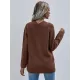 Casual Loose Solid Color V-Neck Sweater Tops