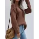 Casual Loose Solid Color V-Neck Sweater Tops