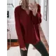 Casual Loose Solid Color V-Neck Sweater Tops