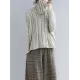 Cable- Knit High-neck Solid Loose Sweater