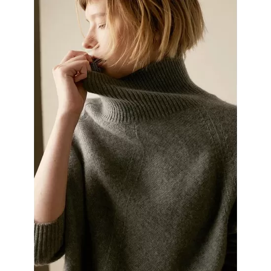 Warm Knitting High-neck Sweater