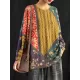 Ethnic Style Round Neck Print Sweater