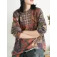 Ethnic Style Round Neck Print Sweater