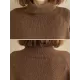 Knitting Pleats Split-Joint High-Neck Pullover Top