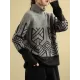 Original Print High-Neck Knitting Sweater