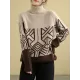 Original Print High-Neck Knitting Sweater