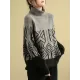 Original Print High-Neck Knitting Sweater