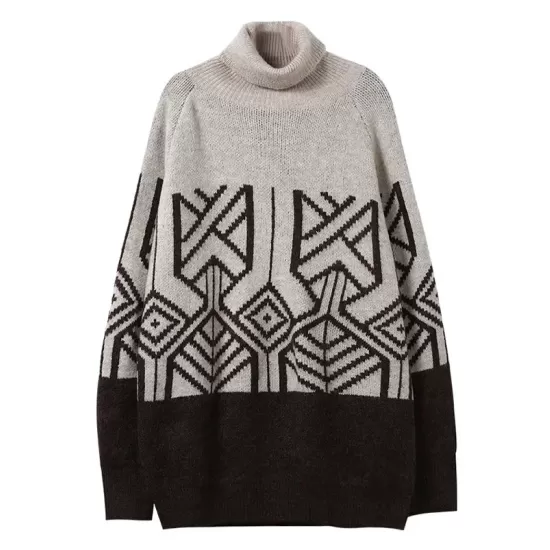 Original Print High-Neck Knitting Sweater