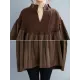 Stylish Knitting Split-Joint Puff Sleeve Shirt Pullover Top