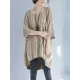 Vintage Loose Solid Color Round-Neck Batwing Half Sleeves Knitting Sweater