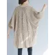 Vintage Loose Solid Color Round-Neck Batwing Half Sleeves Knitting Sweater