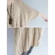 Vintage Loose Solid Color Round-Neck Batwing Half Sleeves Knitting Sweater