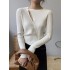 Fashion Asymmetric Solid Color Round-Neck Sweater Top