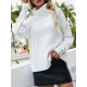 Casual Loose Solid Color High-Neck Long Sleeves Knitwear