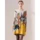 Original Loose Cartoon Printed Round-Neck Long Sleeves Sweater Dress