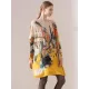 Original Loose Cartoon Printed Round-Neck Long Sleeves Sweater Dress