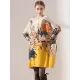 Original Loose Cartoon Printed Round-Neck Long Sleeves Sweater Dress