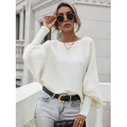 Casual Loose 6 Colors Off-The-Shoulder Long Sleeves Sweater Top