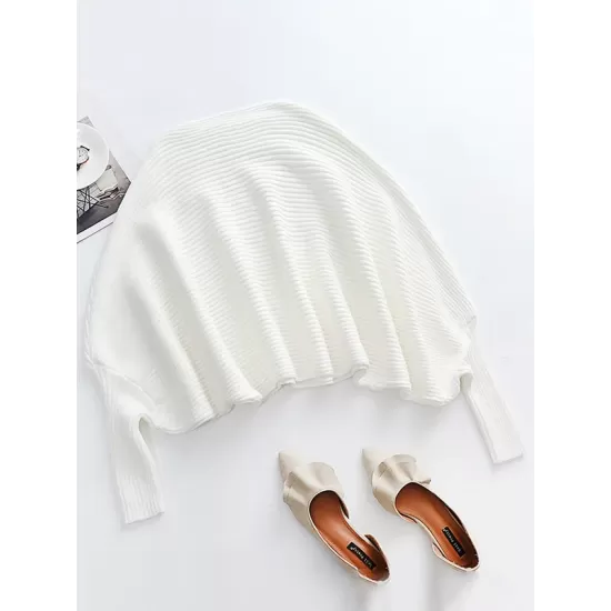 Casual Loose 6 Colors Off-The-Shoulder Long Sleeves Sweater Top