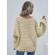 Original Loose Striped 8 Colors V-Neck Long Sleeves Sweater Top