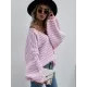 Original Loose Striped 8 Colors V-Neck Long Sleeves Sweater Top