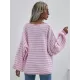 Original Loose Striped 8 Colors V-Neck Long Sleeves Sweater Top