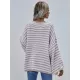 Original Loose Striped 8 Colors V-Neck Long Sleeves Sweater Top