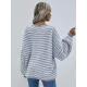 Original Loose Striped 8 Colors V-Neck Long Sleeves Sweater Top