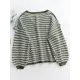 Original Loose Striped 8 Colors V-Neck Long Sleeves Sweater Top