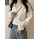 Casual Simple 6 Colors V-Neck Long Sleeves Sweater Top