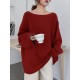 Simple Solid Color Round-Neck Sweater