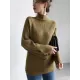 Simple Loose Solid Color High-Neck Sweater