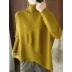 Original Irregular 7 Colors High-Neck Long Sleeves Sweater Top