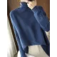 Original Irregular 7 Colors High-Neck Long Sleeves Sweater Top