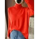 Original Irregular 7 Colors High-Neck Long Sleeves Sweater Top