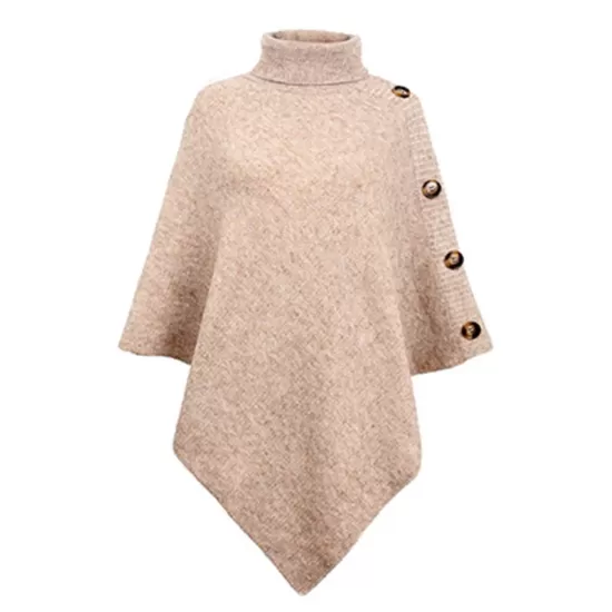 Casual 7 Colors High-Neck Sweater Cape