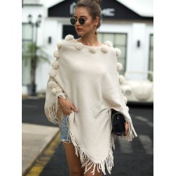 Original 6 Colors Tassels Embroidered Round-Neck Sweater Cape