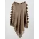 Original 6 Colors Tassels Embroidered Round-Neck Sweater Cape