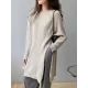 Original Irregular 5 Colors Split-Side Round-Neck Long Sleeves Sweater Top