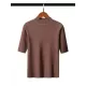 15 Colors Knitting Solid Color High-Neck Short Sleeves Pullover