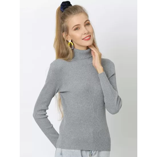 10 Colors Simple Knitting Solid Color High-Neck Pullover